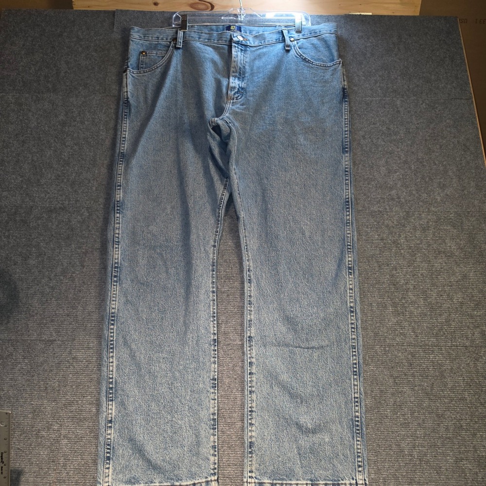Wrangler 47MWZ Regular Fit Jeans Mens 40x32 Light Wash Blue Good Denim Pants